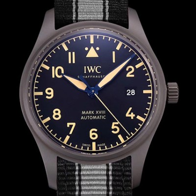 아이더블유씨(IWC)마크18 헤리티지 티타늄 블랙다이얼 블랙앤그레이나일론스트랩 IW327006