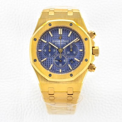 오데마피게 로얄오크 크로노 옐골 블루다이얼 브레이슬릿 Royal Oak Chronograph 26331ST YG/YG Blue OMF A7750